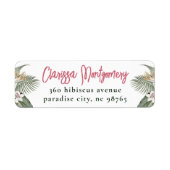 Tropisch Bloemen Modern Zomer Retouradres Etiket (Voorkant)