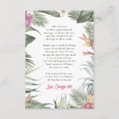 Tropisch Bloemen Modern Zomer Vrijgezellenfeest Bedankkaart (Achterkant)