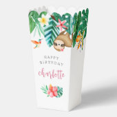 Tropisch Bloemen Oerwoud Dieren Kids Verjaardagsfe Bedankdoosjes (Voorkant)