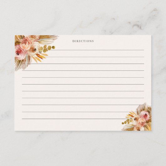 Tropisch Bloemen  Recept voor de Bruid Informatiekaartje (Achterkant)