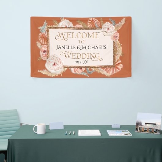 Tropisch Bloemen Roos Goudverbrand Sinaasappel Pam Spandoek (Beurs)