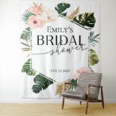 Tropisch Bloemen Vrijgezellenfeest Achtergrond Fot Wandkleed (In situ)