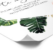 Tropisch Bloemen Vrijgezellenfeest Datum Nachtkrui Poster (Hoek)