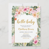 Tropisch bloemenaloha-Baby shower Kaart (Voorkant)