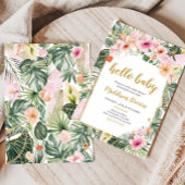 Tropisch bloemenaloha-Baby shower Kaart