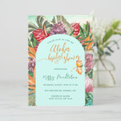 Tropisch bloemenaloha-Vrijgezellenfeest Kaart (Staand voorkant)