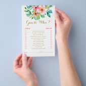 Tropisch bloemend beach bruiloftsspel flyer (Hand)