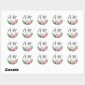 Tropisch Bloemend Huwelijk Ronde Sticker (Vel)