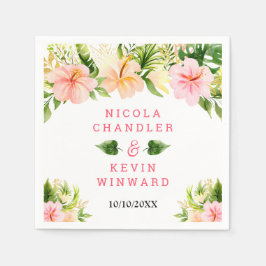 Tropisch Bloemend Wedding Jungle Servet