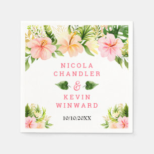 Tropisch Bloemend Wedding Jungle Servet