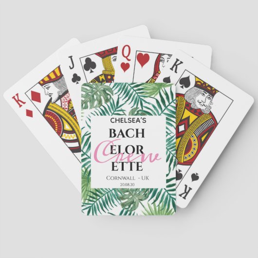 Tropisch bloemendamenfeestje pokerkaarten (Achterkant)