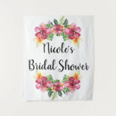 Tropisch bloemendek hibiscus botanische luau achte wandkleed (Voorkant)