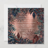 Tropisch bloemendekblad koper teal marineblauw kaart (Voorkant)