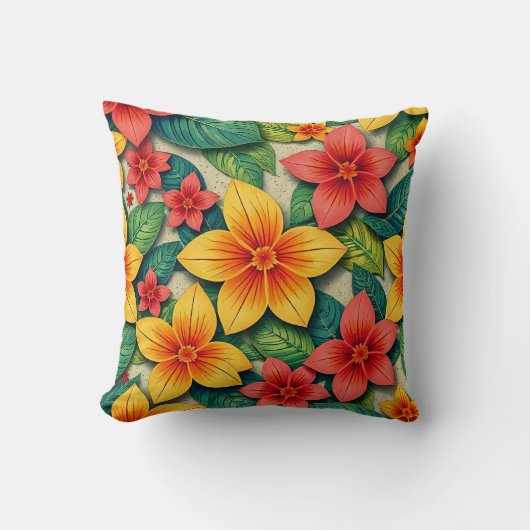 tropisch bloemendesign  kussen (Voorkant)