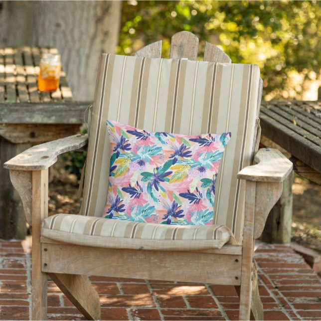 Tropisch bloemendesign voor buiten  buitenkussen (Stoel)