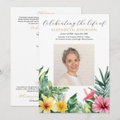 Tropisch Bloemendienst Herdenkingsdienst Order Of  Programmakaart (Voorkant / Achterkant)