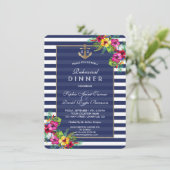 Tropisch bloemendiner voor de bruiloft in Navy str Kaart (Staand voorkant)