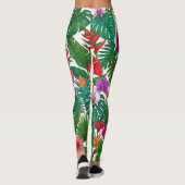 Tropisch Bloemendjunglepatroon Leggings (Achterkant)