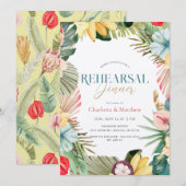 Tropisch bloemenfruit Waterverf repetitie diner Kaart (Voorkant / Achterkant)