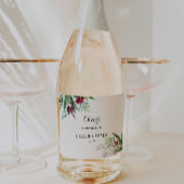 Tropisch Bloemengroen Bruiloft Mousserende Wijn La Sparkling Wijnetiket