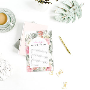  tropisch bloemengroen   Monogram Post-it® Notes