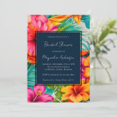 Tropisch bloemenhibiscus-Vrijgezellenfeest Kaart (Staand voorkant)