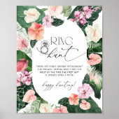 Tropisch bloemenkader Ring zoek Bruidsdouche Spel Poster (Voorkant)