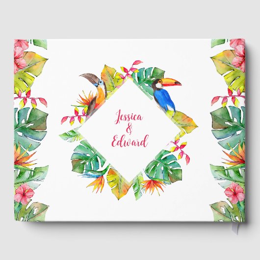Tropisch Bloemenparadijs Hawaïaanse bruiloft Gastenboek (Achterkant)