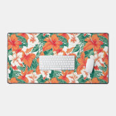 Tropisch bloemenpatroon Hawaiiaanse vibe Bureaumat (Keyboard & Muis)
