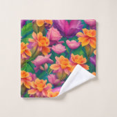 Tropisch bloemenpatroon in Hawaiian Bad Handdoek (Wasdoekje)