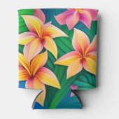 Tropisch bloemenpatroon in Hawaiian Blikjeskoeler (Voorkant)