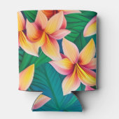 Tropisch bloemenpatroon in Hawaiian Blikjeskoeler (Achterkant)