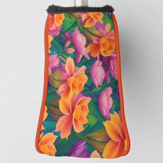 Tropisch bloemenpatroon in Hawaiian Golfheadcover (Draai 90)