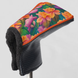 Tropisch bloemenpatroon in Hawaiian Golfheadcover