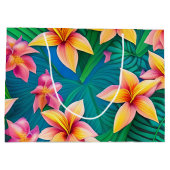 Tropisch bloemenpatroon in Hawaiian Groot Cadeauzakje (Achterkant)