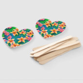 Tropisch bloemenpatroon in Hawaiian Handwaaier (Niet-gemonteerd)