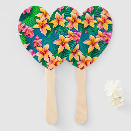 Tropisch bloemenpatroon in Hawaiian Handwaaier