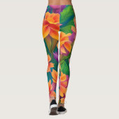Tropisch bloemenpatroon in Hawaiian Leggings (Achterkant)