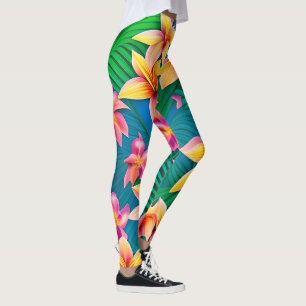 Tropisch bloemenpatroon in Hawaiian Leggings