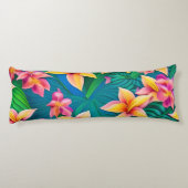 Tropisch bloemenpatroon in Hawaiian Lichaamskussen (Achterkant)