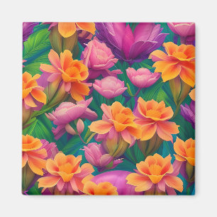 Tropisch bloemenpatroon in Hawaiian Magneet