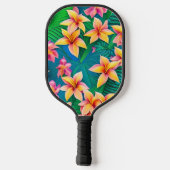 Tropisch bloemenpatroon in Hawaiian Pickleball Paddle (Achterkant)