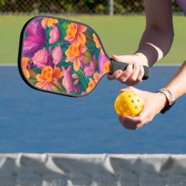 Tropisch bloemenpatroon in Hawaiian Pickleball Paddle