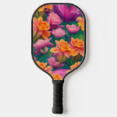 Tropisch bloemenpatroon in Hawaiian Pickleball Paddle (Achterkant)