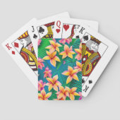 Tropisch bloemenpatroon in Hawaiian Pokerkaarten (Achterkant)