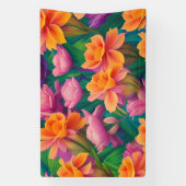 Tropisch bloemenpatroon in Hawaiian Spandoek (Verticaal)