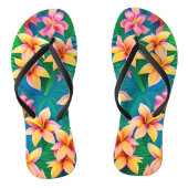Tropisch bloemenpatroon in Hawaiian Teenslippers (Voetbed)