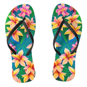 Tropisch bloemenpatroon in Hawaiian Teenslippers
