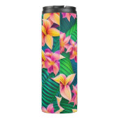 Tropisch bloemenpatroon in Hawaiian Thermosbeker (Achterkant)