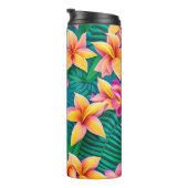 Tropisch bloemenpatroon in Hawaiian Thermosbeker (Geroteerd rechts)